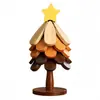 Manteles individuales de alta gama con temática de árbol de Navidad, resistentes al calor, perfectos para mesas de comedor en casa; decoraciones de mesa creativas y posavasos hechos de madera maciza resistente al calor