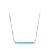 Collar con colgante lineal geométrico nuevo de plata de ley S925 Mori para mujer, simple, combina con todo, cadena para clavícula de turquesa, accesorios