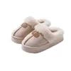 2025 Nuevas Pantuflas de Algodón para Mujer Otoño e Invierno Hogar Antideslizantes Suela Gruesa Uso Exterior Cálidas Esponjosas Felpa Pantuflas con Forma de Caca