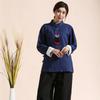 Mafan Clothing Estilo 2026 Traje Tang com Mangas Brancas Estilo Étnico Roupa Feminina Traje Tang Retrô Top Feminino com Gola Oblíqua Abotoada