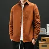 Camisa masculina casual estilo americano de manga comprida solta, jaqueta masculina de outono, camisa de trabalho francesa nova e moderna para primavera e outono para homens