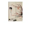 Cortina de Porta de Tecido Estilo Chinês com Ameixa, Orquídea, Bambu e Crisântemo Cortina Meia para Divisória de Quarto de Casa Cortina de Proteção para Cozinha Banheiro Cortina de Porta Estampada