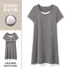 Pijama de Verão com Bojo para Mulheres, Manga Curta, Confortável e Casual, Roupa de Casa Feminina, Camisola, Vestido de Comprimento Médio, Atacado Transfronteiriço