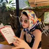 Bandana Retro de Letras del Milenio Americano para Mujer Verano Estilo Callejero Nicho Dulce Fresco Chica Picante Goma para el Cabello Pañuelo de Seda Pañuelo para la Cabeza Pañuelo Cuadrado Pequeño