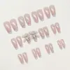 Adesivos de Manicure Clareadores Transfronteiriços, Unhas Usáveis, Francesinha Semi-Feita à Mão com Laço, Doce e Cool Sexy, Diamante de Coração de Alta Qualidade