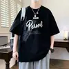 Nuevo Estilo Seda de Hielo Moda Masculina Manga Corta Casual Camiseta de Manga Corta Ropa de Verano de Moda para Hombre Tops Versátiles