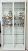 Vitrina de Cristal con Hierro y Cerradura, Altura Ajustable, Almacenamiento Transparente para Muñecas, Modelo Hecho a Mano, Vitrina a Prueba de Polvo, Gabinete para Dolor