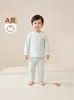 Conjunto de Ropa Interior para Bebé Ropa para Bebés y Niños Pequeños Primavera Otoño Ropa para el Hogar Pijamas Conjunto Separado de Cuello Redondo Top de Otoño Pantalones de Otoño