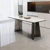 Juego de Mesa de Comedor Rectangular de Pizarra de Lujo Ligero con Sillas para Uso Doméstico, Adecuado para Apartamentos Pequeños, Moderno y Sencillo