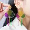 Aretes Personalizados de Corona de Carnaval Aretes de Máscara de Estrella Aretes Acrílicos Estampados Aretes para Mujer