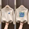 Peluche de Niño Pequeño Cuello Semi Alto Capa Base Otoño Camiseta de Manga Larga para Niños Invierno/Otoño Talla Mediana a Grande Cálido Versátil