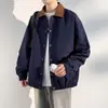 Chaqueta Estilo Japonés Otoño 2025 para Hombres y Mujeres, Nueva Retro Holgada Bloques de Color Solapa Ropa de Trabajo Impermeable para Hombres