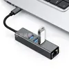 Estação de Docking com Porta Gigabit Ethernet Tipo-C Personalizada Hub USB 3.0 Placa de Rede RJ45 Conversor Multi-porta