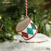 Navidad Transfronteriza Lata Danesa Metal Árbol de Navidad Pintado a Mano Adornos Atmósfera Navideña Pequeño Tambor Navideño Adornos de Regalo