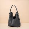 Moda Piel Genuina Retro Bolso de Hombro para Mujer Nuevo Gran Capacidad Bolso de Mano Relajado Cuero de Vaca Curtido Vegetal Cristal