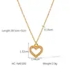 Europa e Estados Unidos best-seller aço inoxidável oco amor cravejado zircônia pingente colar feminino luxo leve versátil aço titânio corrente de pescoço não desbota