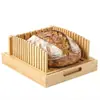 Rebanador de pan de bambú, rebanador de tostadas, suministros para hornear, máquina para tostar pan para uso en hoteles y hogares, bandeja para pan