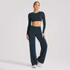 Conjunto Esportivo de Manga Curta com Costas Nuas Transfronteiriço para Mulheres com Bojos Top Fitness Roupa Esportiva ao Ar Livre Roupa de Yoga
