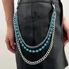 Corrente de calça de moda versátil transfronteiriça acessório de alta qualidade personalidade tendência corrente pendurada ajustável corrente de cintura tendência de rua corrente de cintura