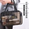 Bolsa de cosméticos impermeable de PVC transparente transfronteriza, Neceser de viaje de gran capacidad, Bolsa de almacenamiento portátil con asa impresa