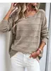 Suéter de punto hueco de ganchillo con cuello redondo de manga larga casual popular de otoño e invierno para mujer de Amazon Transfronterizo