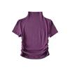 Camiseta retro de cuello alto pequeño [muestra platos diurnos] parte superior corta ajustada manga corta inferior interior estilo puro sexy