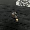Pulsera de calavera con grafiti personalizada, diseño de nicho de hip hop retro, ligera, de lujo, para hombres y mujeres, anillo abierto con clip para el hueso de la oreja