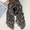 Estilo Celebridad de Internet Mismo Estilo Versátil Plisado Degradado Primavera y Otoño Algodón y Lino Bufanda Bufanda Artística para Mujer Otoño e Invierno Chal Estilo Coreano Bufanda