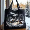 2026 Nuevo Bolso Tote Acolchado Bordado de Moda Navideño Estampado Digital Transfronterizo Bolso de Algodón Casual para el Trabajo