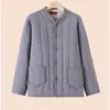 Abrigo de Lana y Algodón para Hombres de Mediana Edad y Mayores para Uso en Casa, Talla Grande, Ajustado, Adecuado Tanto para Usar por Dentro como por Fuera, con Forro Polar Añadido y Engrosado para Mayor Calidez, Chaqueta de Algodón con Cuello Alto