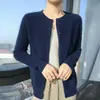 Suéter de cárdigan tejido clásico para mujer, cuello redondo, corte holgado, mangas largas, adecuado como prenda exterior, fino, nuevo estilo primavera/otoño, versátil y elegante