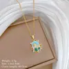 [Acero de Titanio] Jardín de Monet Diamante Completo Lujo Ligero Temperamento Precioso Collar de Diamante Completo Cadena Clavicular para Mujer Versátil Cadena de Acero de Titanio