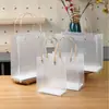 Personalización en Lotes Pequeños, Pedido Mínimo de 100 Piezas, Bolsas de Tote Transparentes Mate Escarchadas de PP sin Impresión ni Logo Estampado en Caliente
