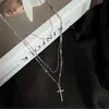 Collar Apilado de Tres Capas con Cruz para Mujer Verano Ins Tendencia Diseño de Nicho Cadena para Clavícula Moda Versátil Cadena de Collar de Lujo Ligero
