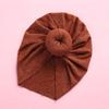 Gorro de primavera para niños, nuevo, de punto, sin gorro, elástico, de color liso, estilo indio con forma de donut.