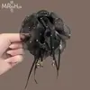 Estilo Coreano 2026 Nuevo Modelo Ultra-Hada Malla Lazo Sencillo Camelia Pinza para el Cabello para Mujer con Borlas y Pedrería, Pinza de Garra de Alta Gama