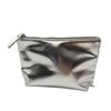 Bolsa Cosmética de Couro Macio Prateado Impermeável Portátil Bolsa de Armazenamento de Pequenos Itens Conjunto de Bolsas de Armazenamento de Pequenos Itens de Três Peças