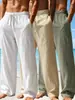 Conjunto informal deportivo de tres piezas para hombre de algodón, estilo europeo y americano, cintura elástica con cordón, pantalones de pierna recta para hombre