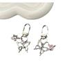 Colgante de llavero con forma de corazón de melocotón y mariposa de diamante rosa de alto valor, corazón de chica dulce, flor pequeña, mariposa, accesorios para mochila escolar de estudiante