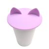 Taza de Agua de Cerámica Creativa Orejas de Gato Silicona Engrosada Tapa Redonda Diámetro Grande 10 cm Vidrio Plástico Tapa de Taza