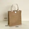 Bolsas de Lino Personalizadas de Gran Capacidad con Diseños Impresos, Bolsas de Yute de Alta Gama para Regalo, Bolsas Tote DIY en Stock