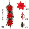 Decoraciones artificiales para fiesta de Navidad con piñas, flores de Pascua y bayas para colgar en puertas y paredes, decoración para el hogar y el jardín, follaje artificial