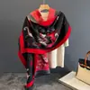 Otoño e Invierno Estilo Coreano Nuevo Engrosado Cálido Versátil Moda Escena Callejera de París Pintura al Óleo Manta para Aire Acondicionado Chal Bufanda Larga Tendencia