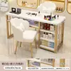 Mesa para Uñas 2026 Nuevo Modelo Individual Mesa Larga de Mármol Sintético Pequeño Juego de Mesa y Silla para Salón de Uñas Estación de Trabajo para Uñas