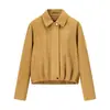 Jaqueta Bomber Feminina Slim Fit Efeito Camurça Nova Coleção Outono/Inverno 2025 Europeia e Americana Transfronteiriça W091 2887