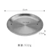 Plato Redondo de Acero Inoxidable Estilo Coreano Extra Grueso Plato para Barbacoa Olla Caliente Plato para Carne Bandeja Dorada Plato de Cena Bandeja para Barbacoa Bandeja