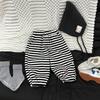 Pantalones de Invierno para Bebé Estilo Nuevo para Niños, Pantalones Jogger Casuales Rayados Gruesos con Forro de Felpa Elegantes, Pantalones de Chándal Cálidos para Bebés