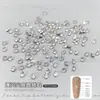 Rhinestones Redondos Transparentes de Fondo Plano 5A Circonita Arte de Uñas Rhinestones Blancos Deslumbrantes Rhinestones Sueltos Decoración de Uñas Rhinestones para Rellenar y Decorar Uñas