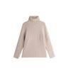 Pudding Haru Suéter infantil 2024 Inverno Meninas Suéter de gola alta Suéter de inverno com forro de lã interna para meninas