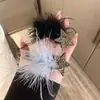 Pinza para el pelo de estrella de plumas negras súper de hada para mujer, flequillo lateral, alto sentido, celebridad de Internet, pinza de clip todo en uno, tocado, accesorios para el cabello